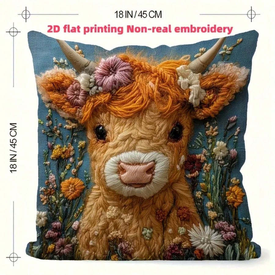 1pc Vintage Highland Cow Decor - Pillow Insert 18X18 review and price