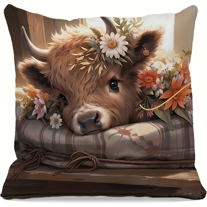 2D Flat - 1pc Highland Cow Pil - Pillow Insert 18X18 review and price