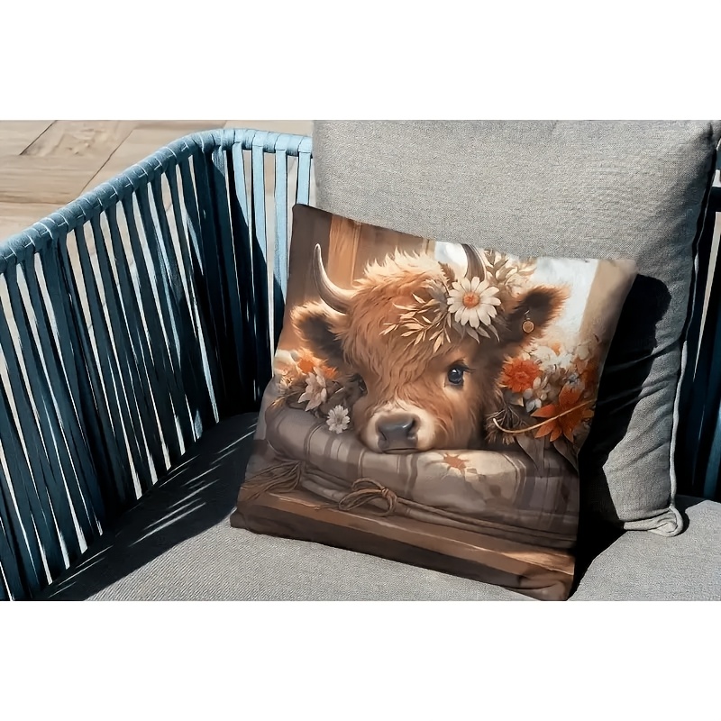 2D Flat - 1pc Highland Cow Pil - Pillow Insert 18X18 review and price