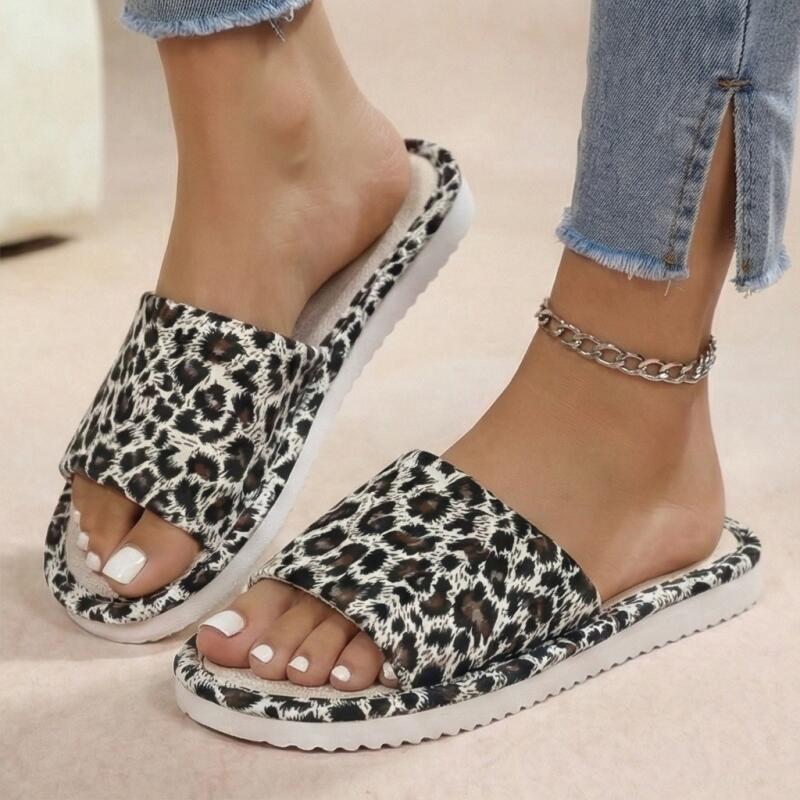 Linen Leopard Women's Slippers - Home Textile review and price