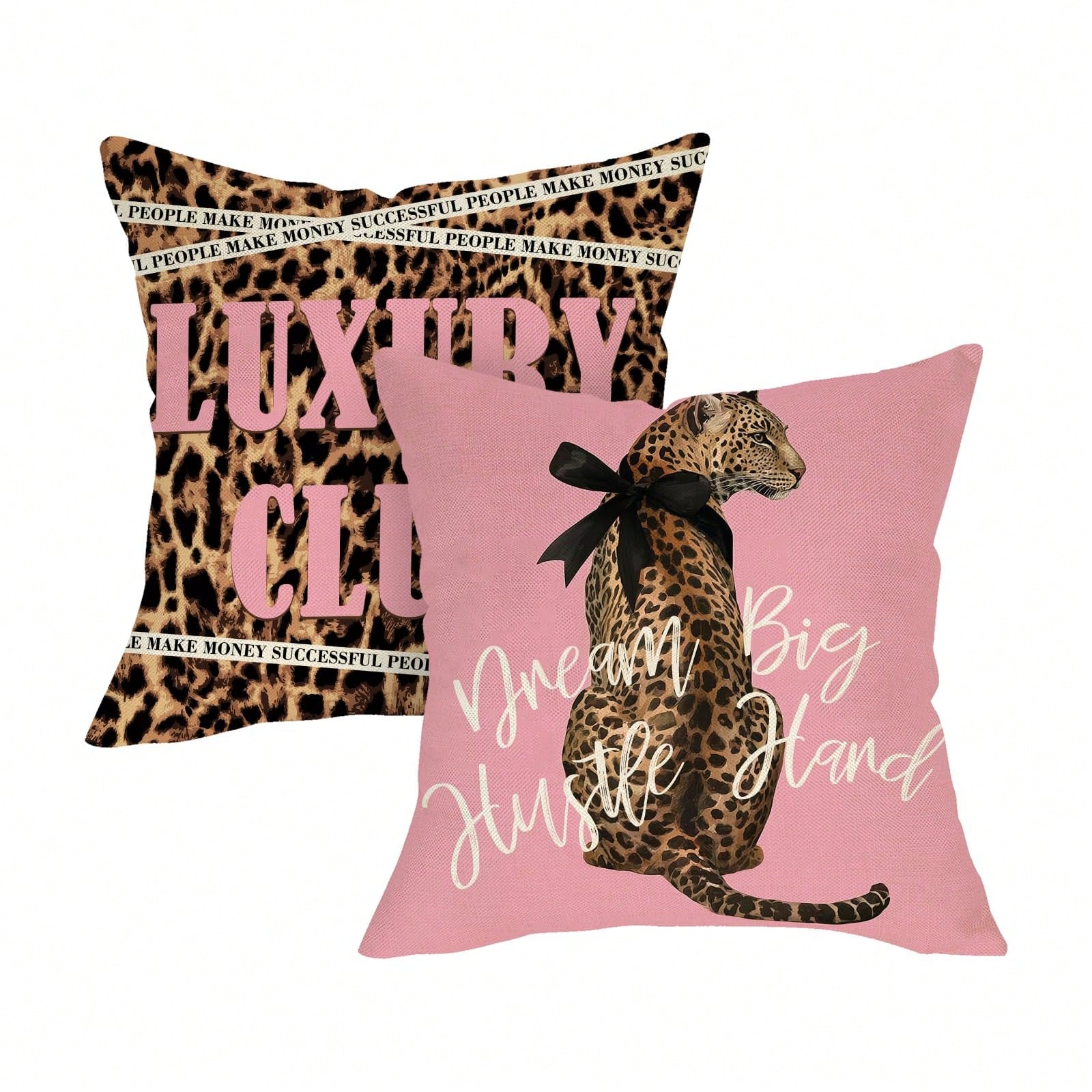 2pcs Leopard Print Pink Decora - Pillow Insert 18X18 review and price