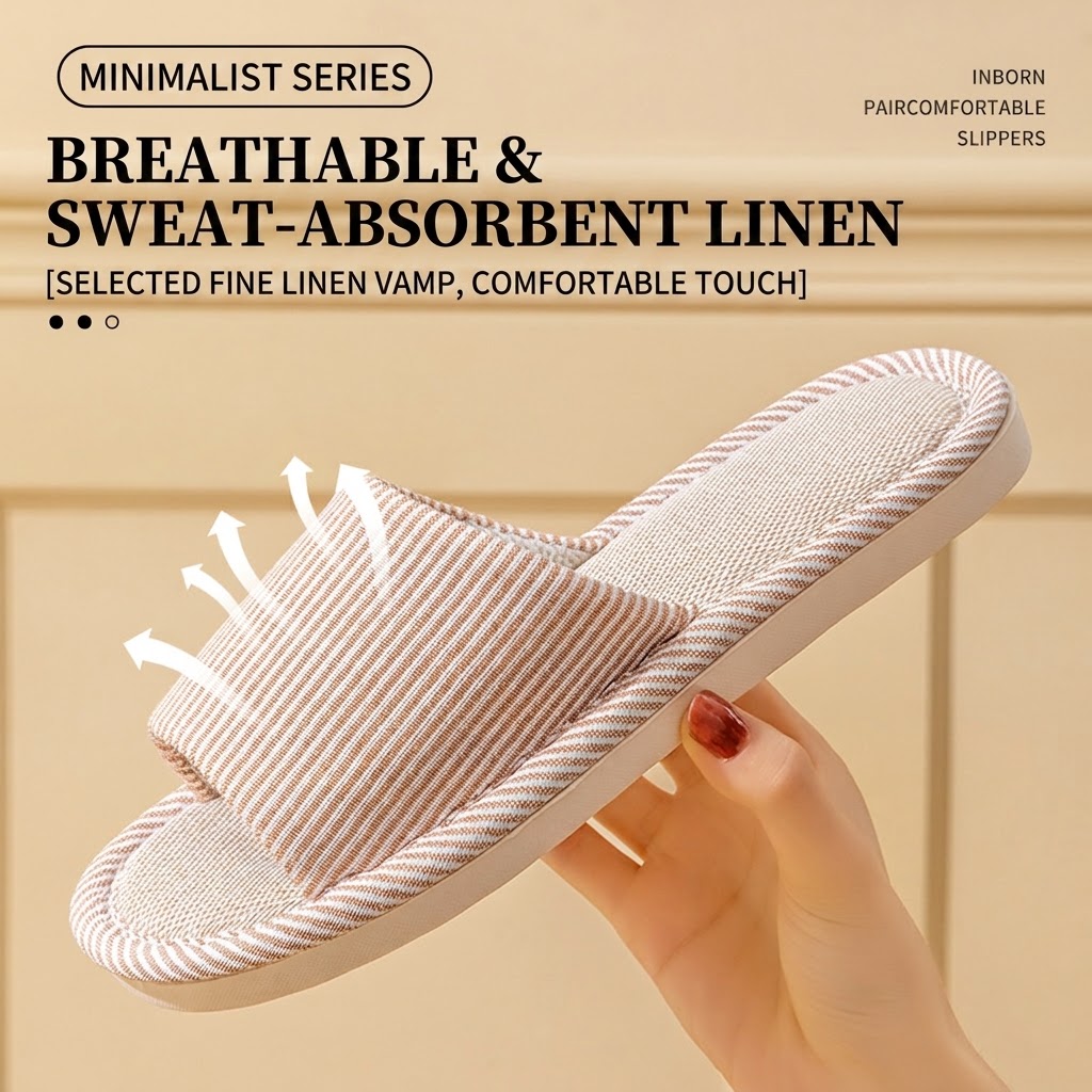 Breathable Flax Linen Slippers - Home Textile review and price