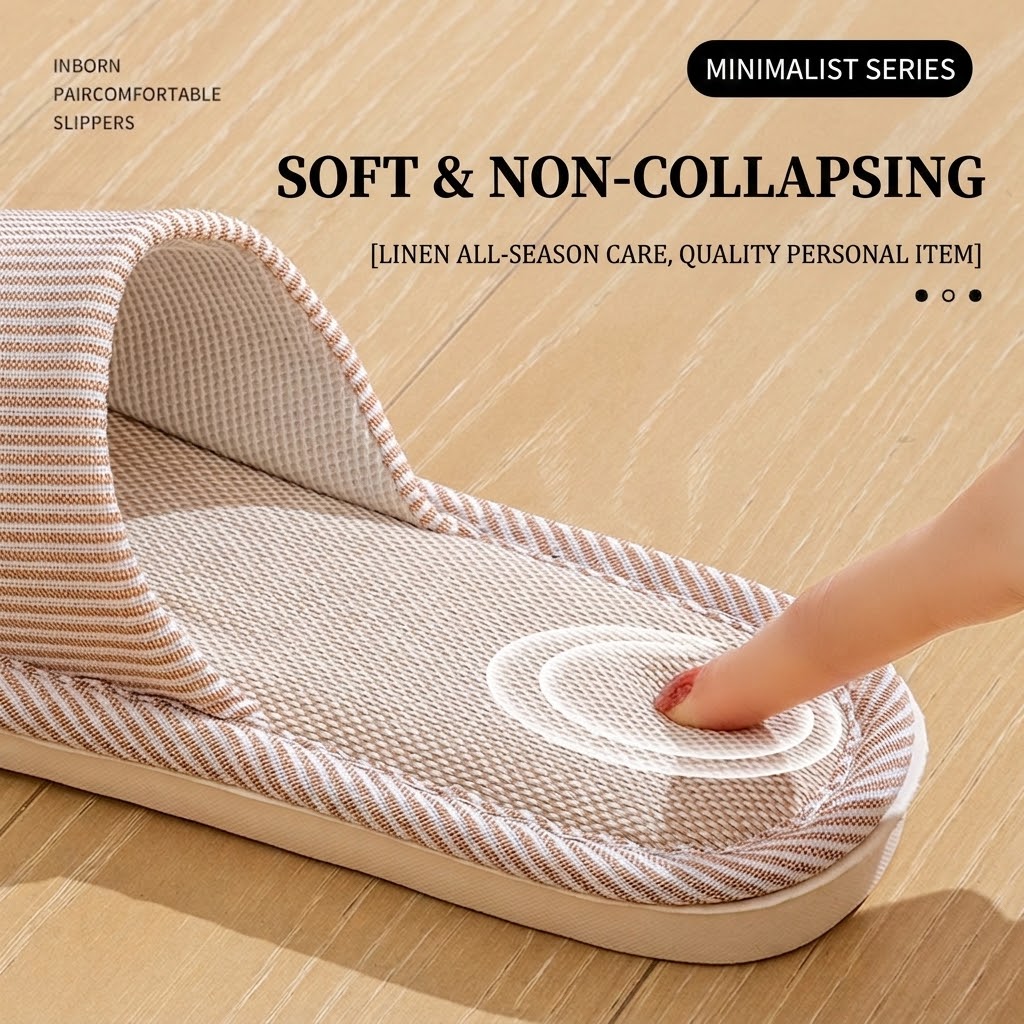 Breathable Flax Linen Slippers - Home Textile review and price