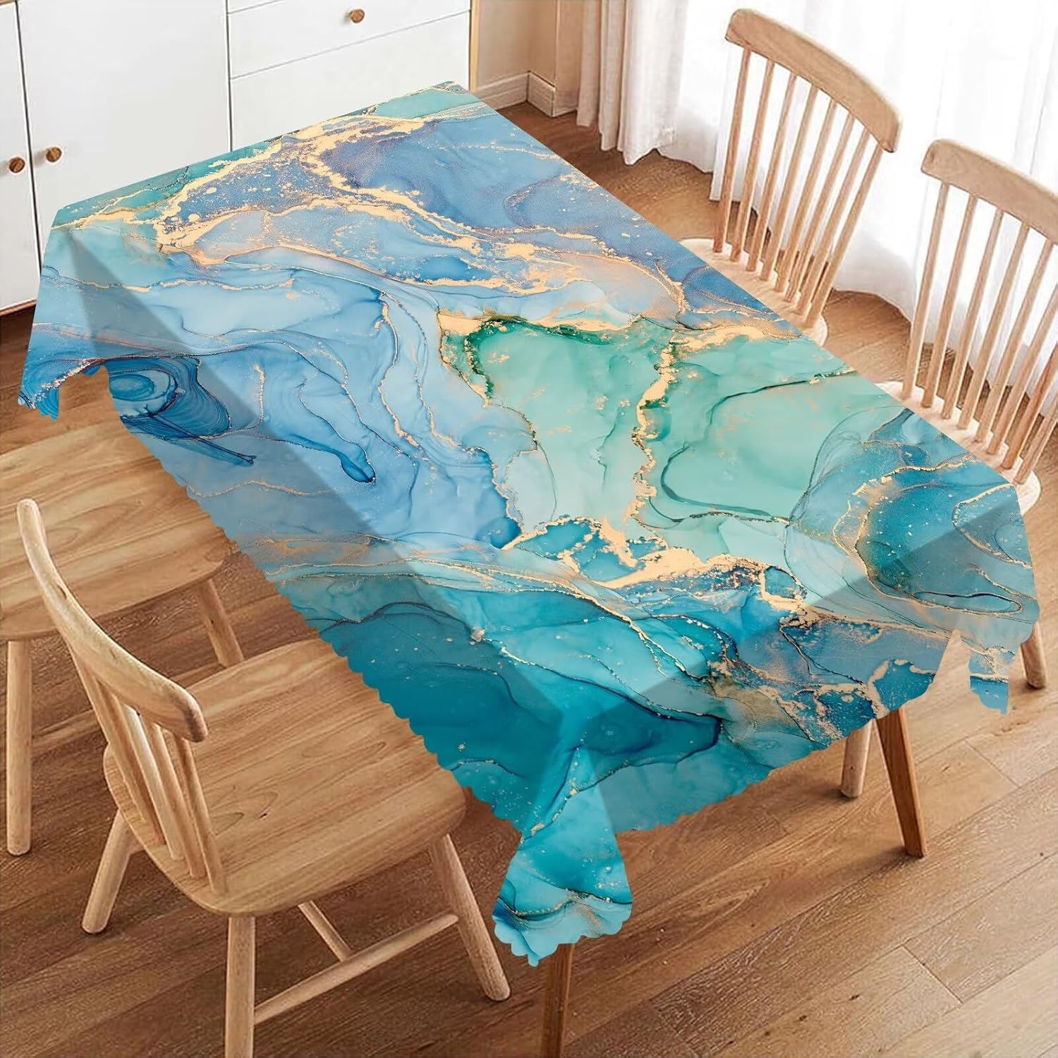 Luxury Teal Marble Fluid Table - Home Textiles Premium review and price