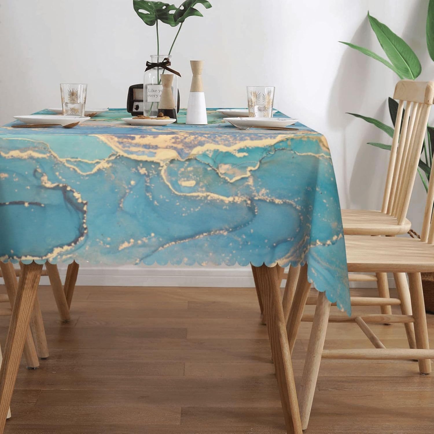 Luxury Teal Marble Fluid Table - Home Textiles Premium review and price